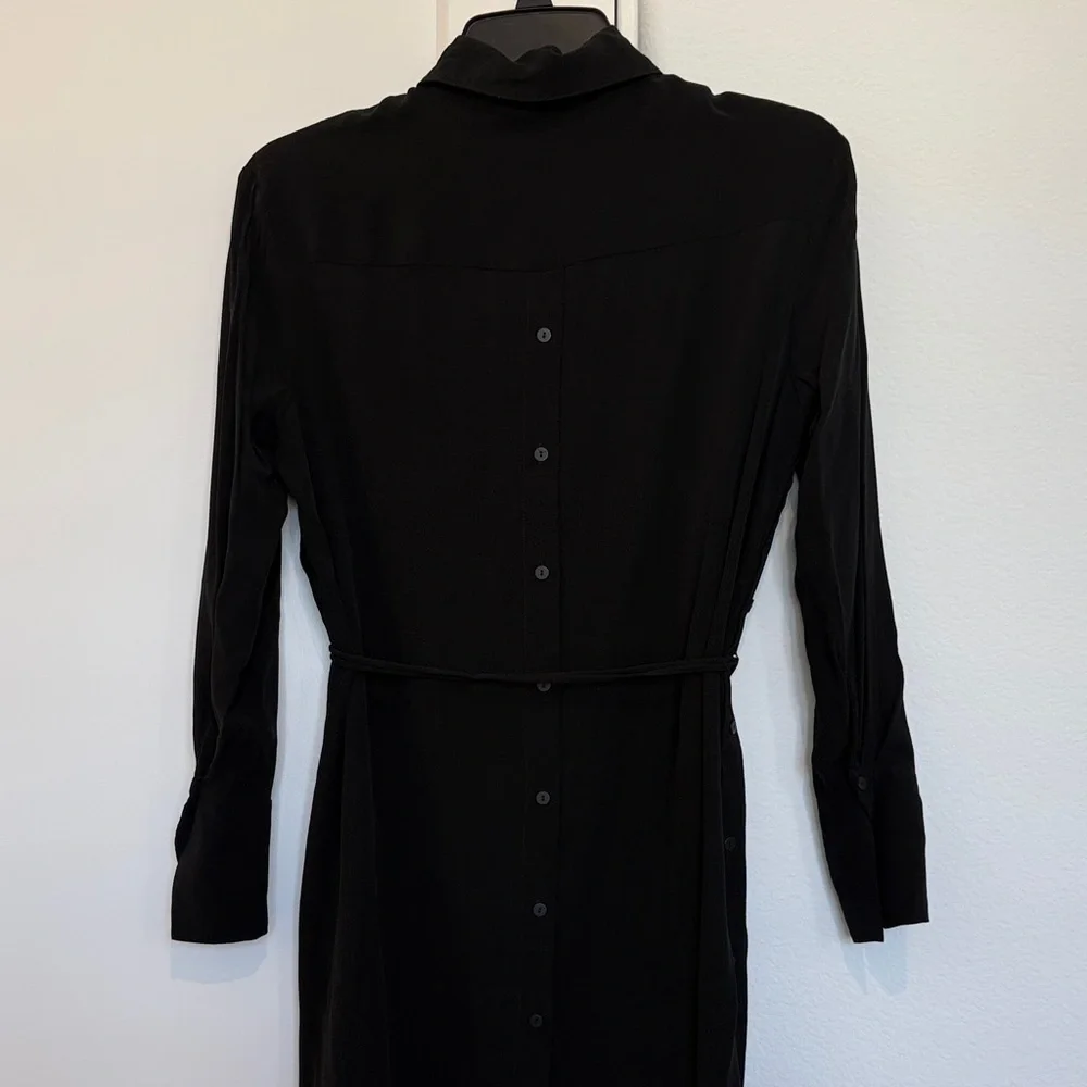 ALLSAINTS Black Anya Long Sleeve Button Down Dress